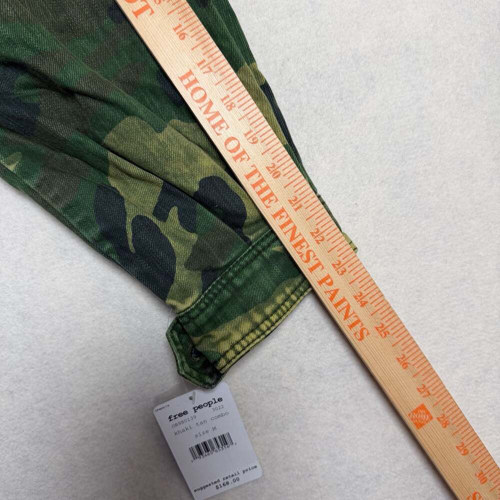 Free People Jacket Size M Seize The Day Military Utility Field Camo Green - Picture 5 of 10